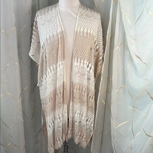 Chico’s Long Open Front Lacy Vest